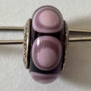 Pandora Silver and Pink Stepping Stones Charm